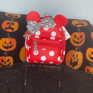Red Polka Dot Kids Mini Backpack with Silver Bow